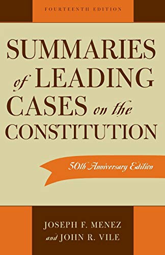 Stock image for Summaries of Leading Cases on the Constitution for sale by Better World Books: West