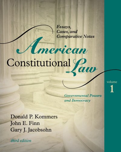 Stock image for American Constitutional Law: Essays, Cases, and Comparative Notes, Volume 1 for sale by HPB-Red