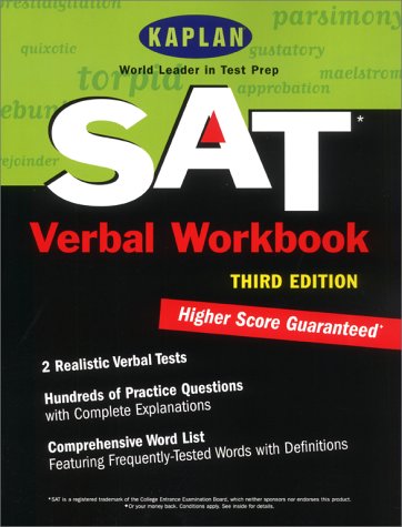 Stock image for Kaplan SAT Verbal Workbook, Third Edition (Kaplan SAT Critical Reading Workbook) for sale by Wonder Book