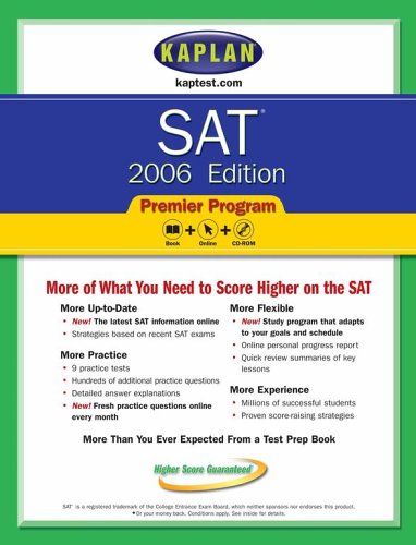 Beispielbild fr Kaplan SAT 2006 Edition: Premier Program zum Verkauf von Taos Books