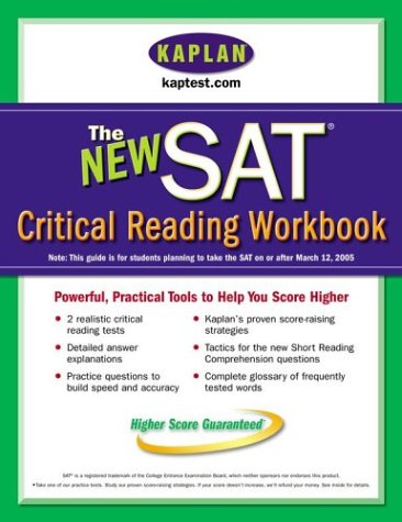 Stock image for Kaplan New SAT Critical Reading Workbook for sale by Better World Books