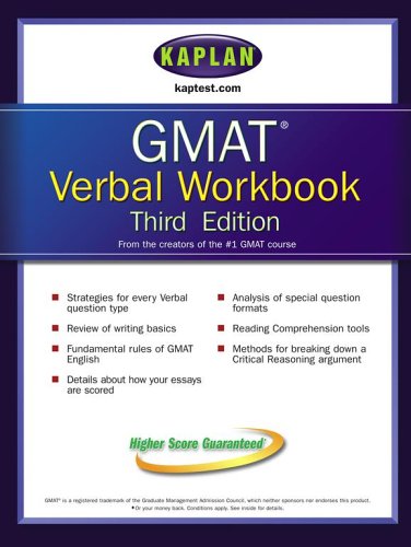 Beispielbild fr Kaplan GMAT Verbal Workbook zum Verkauf von Wonder Book