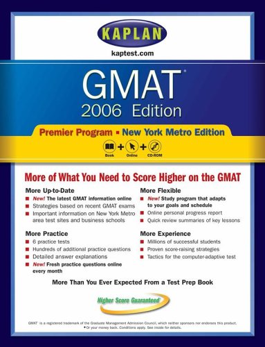 Beispielbild fr GMAT Premier Program: New York Metro with CDROM zum Verkauf von Buchpark