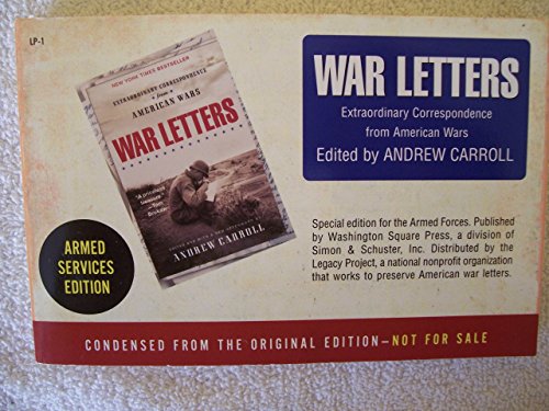 Beispielbild fr War Letters Armed Forces Edition zum Verkauf von Wonder Book