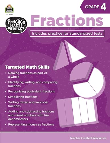 Stock image for Fractions Grade 4 (Practice Makes Perfect) for sale by Your Online Bookstore