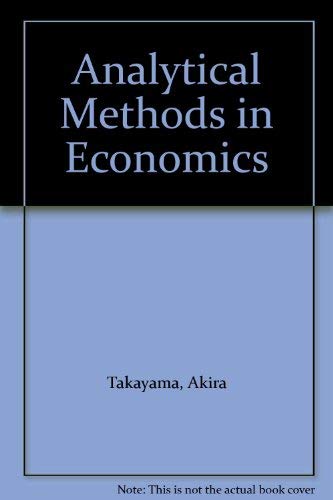 9780745010366: Analytical Methods in Economics