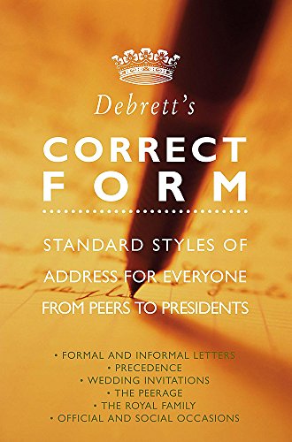 Stock image for Debrett's Correct Form for sale by WorldofBooks