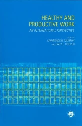 Imagen de archivo de Healthy and Productive Work: An International Perspective a la venta por AwesomeBooks