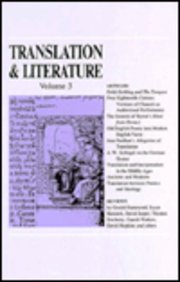 Beispielbild fr Translation and Literature: Volume 3 zum Verkauf von PsychoBabel & Skoob Books