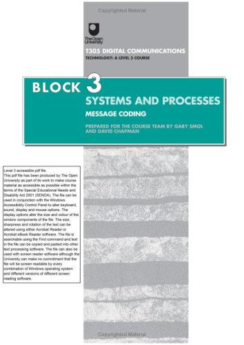 Digital Communications - Message Coding (T305 Digital Communications) (9780749282523) by Smol, G.; Chapman, D.