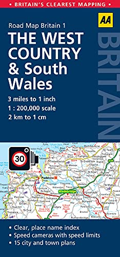 Stock image for Road Map, The West Country & South Wales (AA Road Map Britain Series - 1) for sale by WorldofBooks