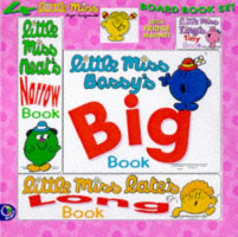 Stock image for Little Miss 4 in 1 Board Book Set: Little Miss Bossy's Big Book, Little Miss Neat's Narrow Book, Little Miss Tiny's Tiny Book, Little Miss Late's Long Book for sale by ROBIN SUMMERS BOOKS LTD