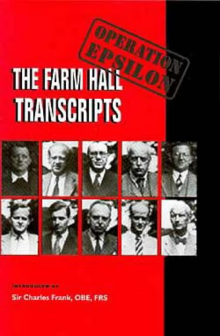 9780750302746: Operation Epsilon, The Farm Hall Transcripts