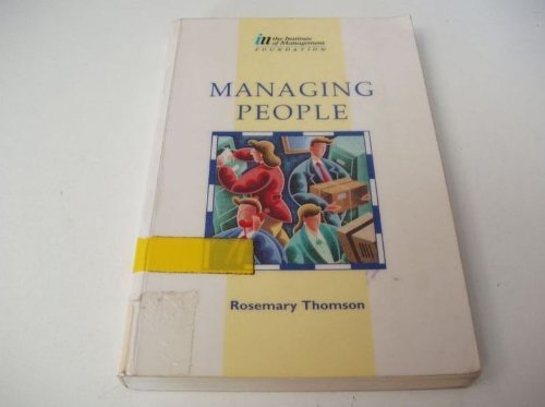Imagen de archivo de Managing People (Institute of Management Foundation S.) a la venta por WorldofBooks