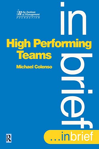 Imagen de archivo de High Performing Teams (IM in Brief) a la venta por AwesomeBooks