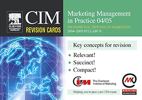 Stock image for CIM Revision Cards: Marketing Management in Practice 04/05 (CIM Revision Guide) for sale by Goldstone Books