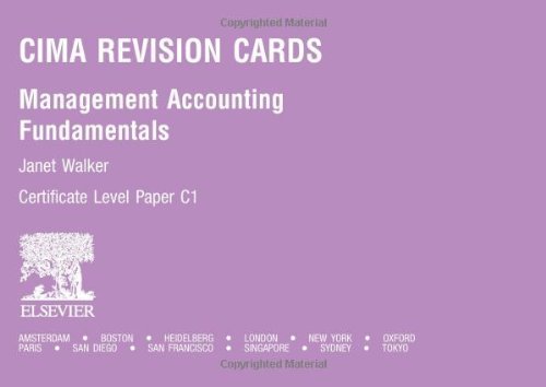 CIMA Revision Cards: Management Accounting Fundamentals (9780750664776) by Walker, Janet