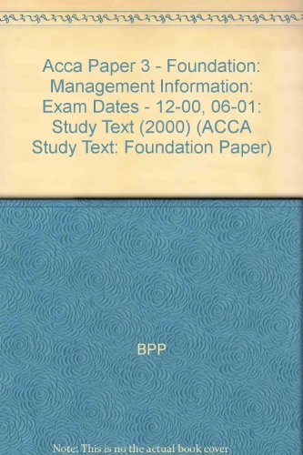 Beispielbild fr Study Text (2000): 3 (ACCA Study Text: Foundation Paper S.) zum Verkauf von WorldofBooks