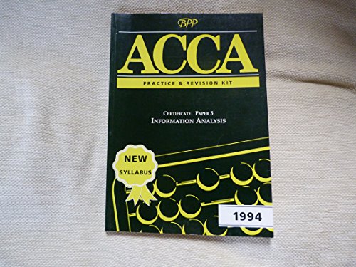 9780751709742: ACCA - Information Analysis - Certificate Level Workbook