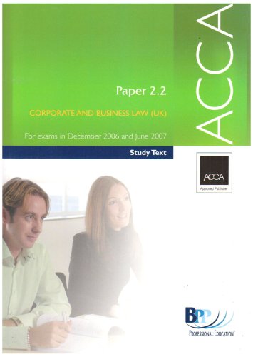 Beispielbild fr ACCA Paper 2.2 Corporate and Business Law 2006: Study Text (ACCA Paper 2.2 Corporate and Business Law: Study Text) zum Verkauf von WorldofBooks