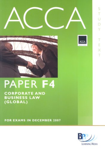 9780751732979: ACCA (New Syllabus) - F4 Corporate and Business Law (GLO): Study Text