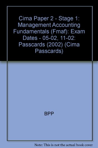 9780751736311: Passcards (2002) (Cima Paper 2 - Stage 1: Management Accounting Fundamentals (Fmaf): Exam Dates - 05-02, 11-02)