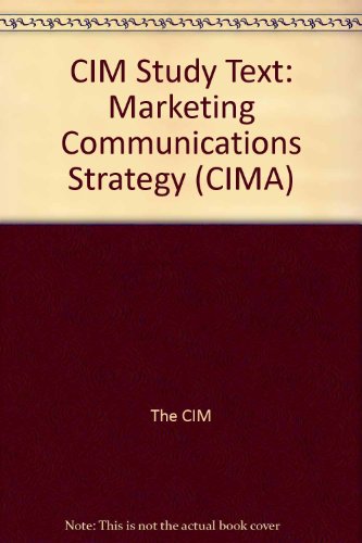 Imagen de archivo de Marketing Communications Strategy Text (CIMA) a la venta por Phatpocket Limited