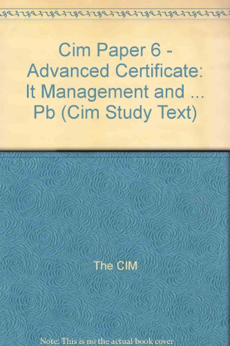 Immagine dell'editore per CIM Paper 6 - Advanced Certificate: Management Information For Marketing Decisions: Study Text (1999) venduto da Bahamut Media