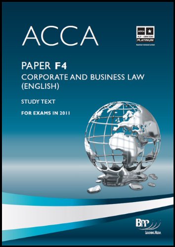 Beispielbild fr ACCA - F4 Corporate and Business Law (English): Study Text zum Verkauf von AwesomeBooks