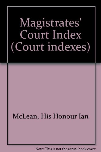 Imagen de archivo de Magistrates* Court Index (Court Indexes) a la venta por dsmbooks