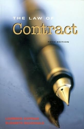 Beispielbild fr Law of Contract zum Verkauf von WorldofBooks