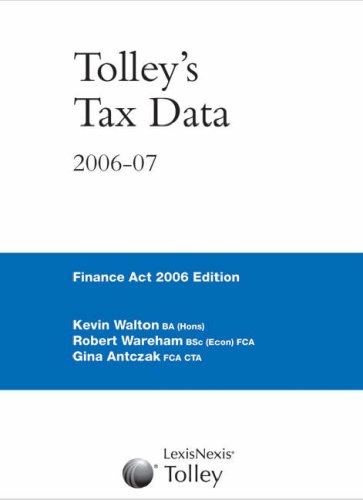 Imagen de archivo de Tolley's Tax Data: Finance Act Edition a la venta por Phatpocket Limited