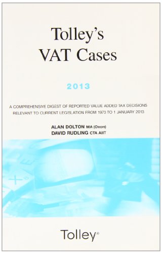 Stock image for Tolley's VAT Cases 2013 for sale by Phatpocket Limited