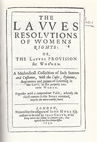 Beispielbild fr Legal Treatises: Essential Works For The Study Of Early Modern Woman: Vol 1 zum Verkauf von Revaluation Books