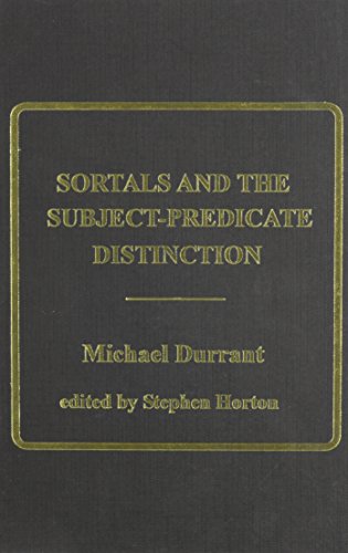 Stock image for Sortals and the Subject-Predicate Distinction for sale by Last Exit Books