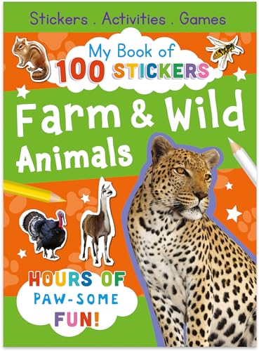 Stock image for My Book of 100 Stickers - Farm & Zoo Animals | 100 Reusable Stic for sale by Wonder Book