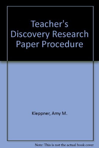 Imagen de archivo de Teachers Discovery Research Paper Procedure a la venta por Hawking Books