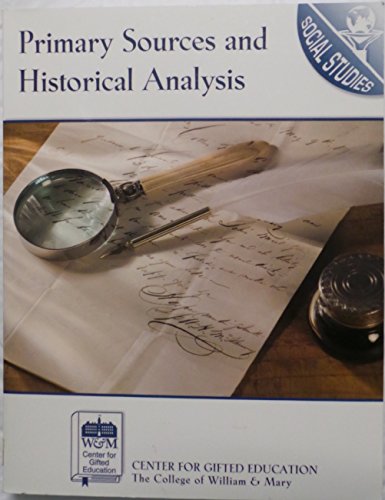 Stock image for PRIMARY SOURCES AND HISTORICAL ANALYSIS for sale by HPB-Red