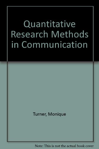 Imagen de archivo de Quantitative Research Methods in Communication a la venta por Campus Bookstore