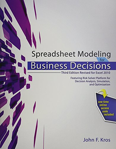 Stock image for Spreadsheet Modeling for Business Decisions for sale by GoldenWavesOfBooks