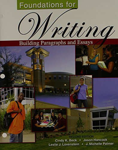 Stock image for Foundations for Writing: Building Paragraphs and Essay for sale by BooksRun