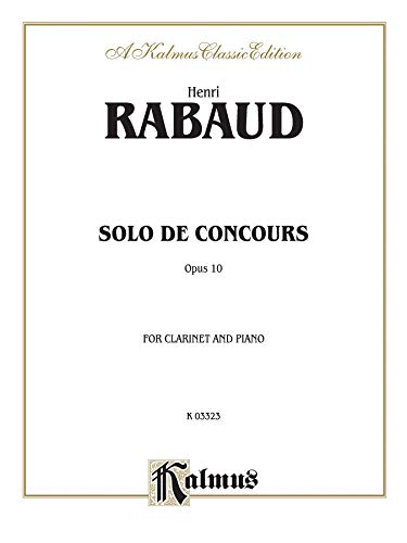 Imagen de archivo de Solo de Concours, Op. 10 (Part(s)) (Kalmus Classic Edition) a la venta por Magers and Quinn Booksellers