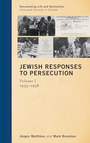 Beispielbild fr Jewish Responses to Persecution : 1933-1938 zum Verkauf von Better World Books