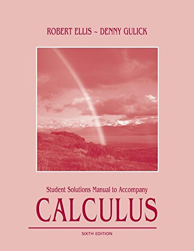 Imagen de archivo de Student Solutions Manual to Accompany Calculus a la venta por BooksRun