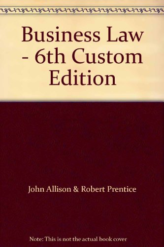 Stock image for Business Law - 6th Custom Edition for sale by HPB-Red