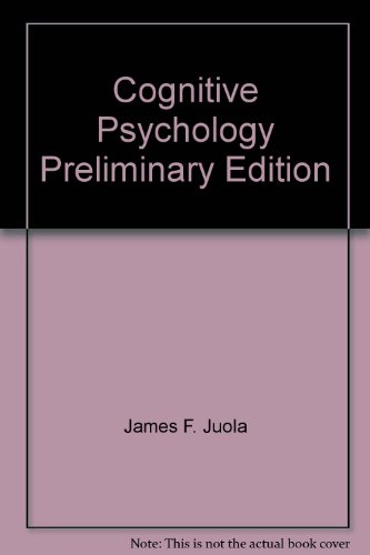 Stock image for Cognitive Psychology "Preliminary Edition" for sale by HPB-Red