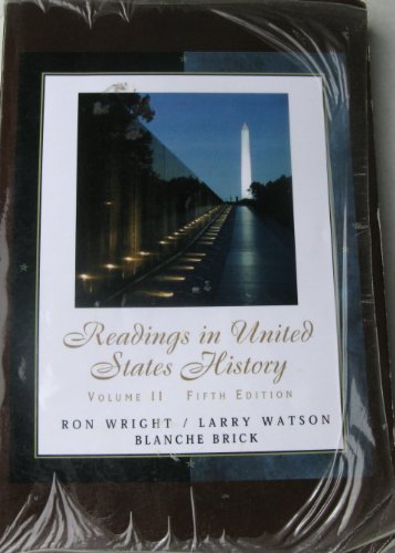 Beispielbild fr Readings in United States History Volume II Custom (Volume 2) zum Verkauf von HPB-Red