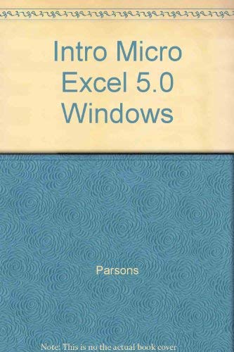 9780760045770: Intro Micro Excel 5.0 Windows
