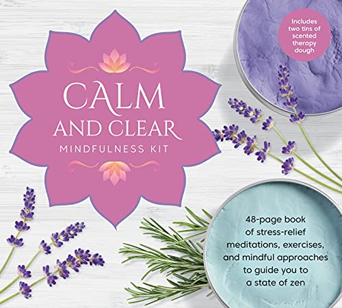 Beispielbild fr Calm and Clear Mindfulness Kit 48-Page Book of Stress-relief Meditations, Exercises, and Mindful Approaches to Guide You to a State of Zen - Includes Two Tins of Scented Therapy Dough zum Verkauf von TextbookRush