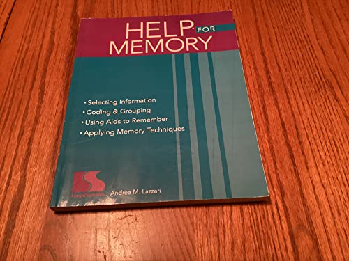 Beispielbild fr Help for Memory: Handbook for Exercises for Language Processing (8 Thru Adult, 1) by Andrea M. Lazzari (1996-05-03) zum Verkauf von Front Cover Books